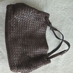 Bottega Veneta Brown Woven Leather Shoulder Bag